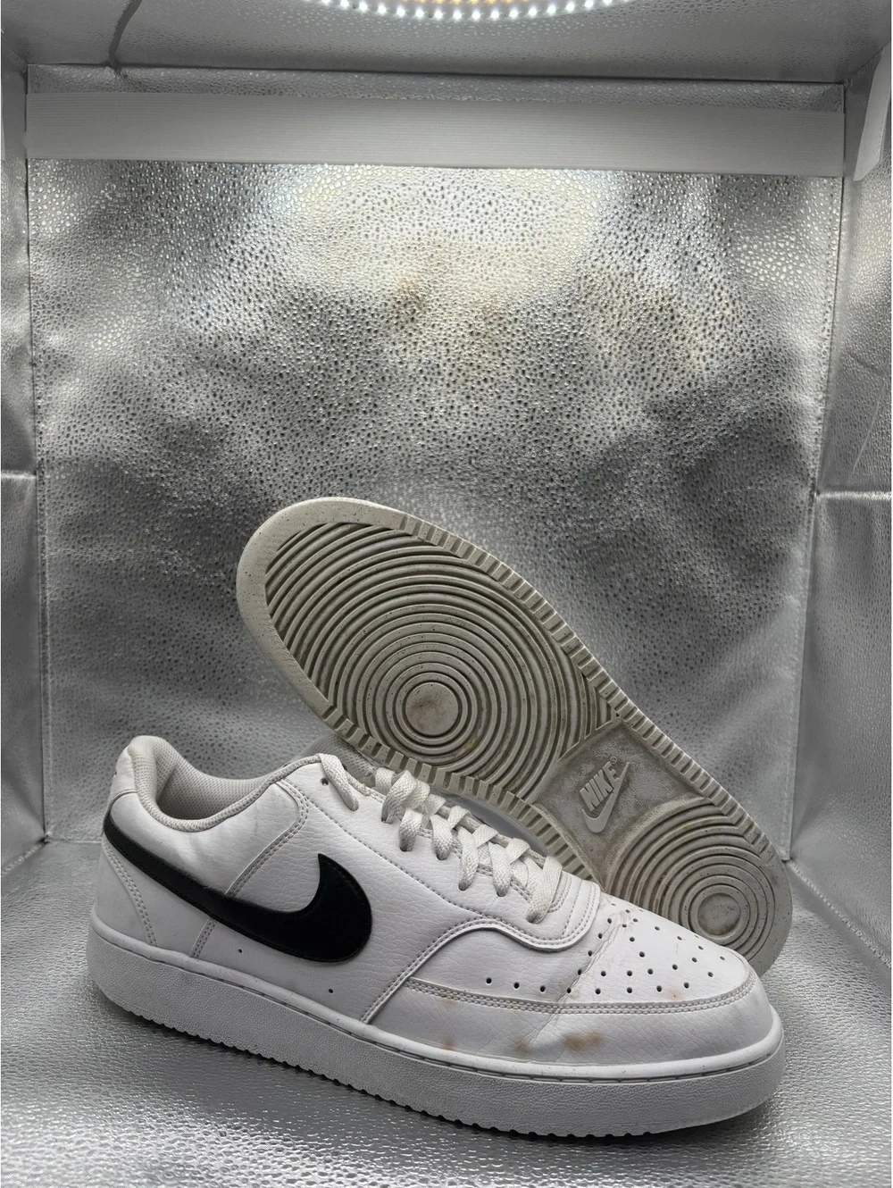 Nike court vision low white black